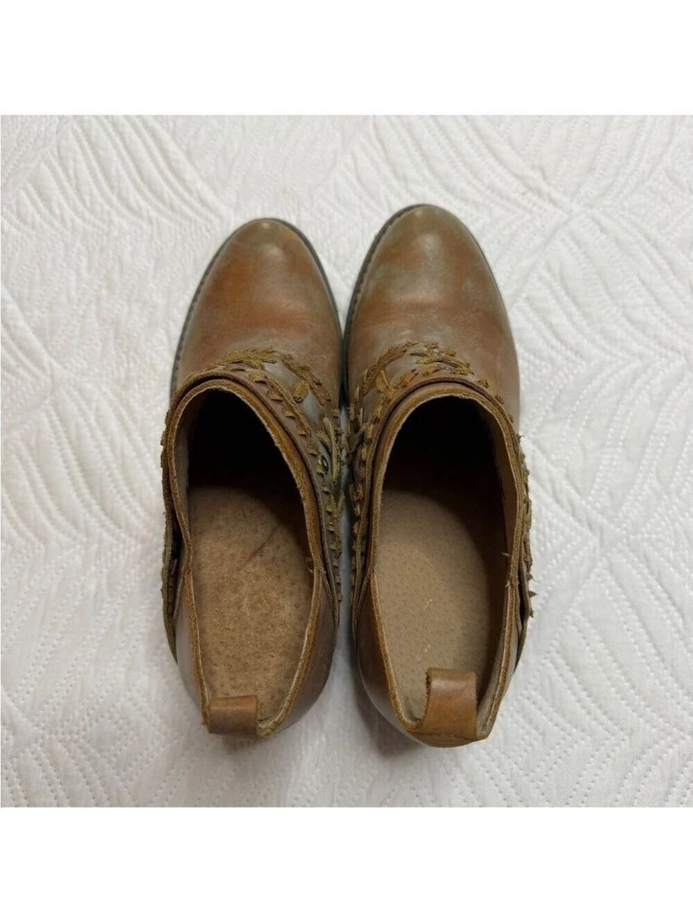 Circle G Women’s Patina Leather Western Ankle Boots. Size 8.5